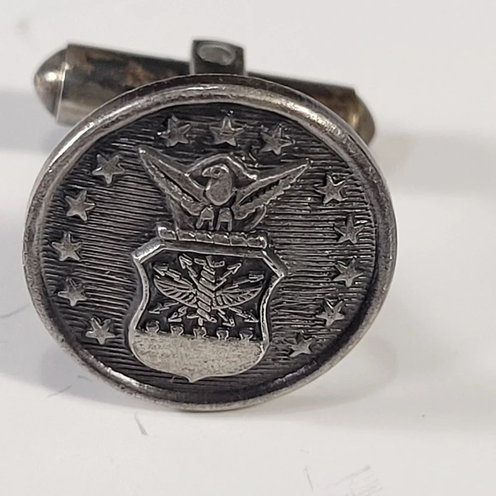 Meyer Inc Sterling Silver Air Force Cufflinks Mens Bullet Back‎ Military 9.4g